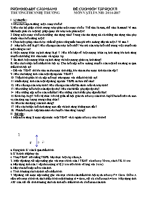 Đề cương ôn tập học kỳ II môn Vật lý Lớp 9 - Năm học 2013-2014
